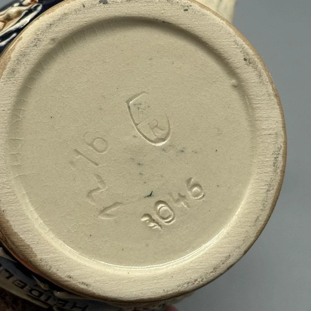 Vintage Heidelberg Germany Beer Stein‎ OBGM Pewter Lid 0.5L Castle M&R